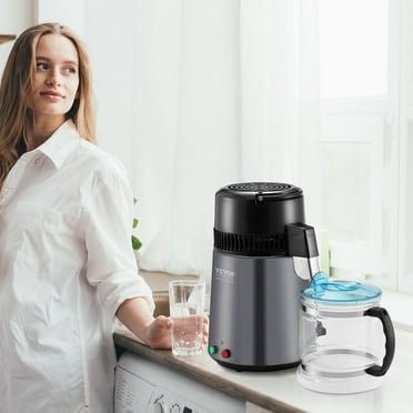 BENTISM 4L Water Distiller Purifier Machine Countertop Stainless Steel Interior Pure Water Distiller 750W Purifier Filter Fully Upgraded with Handle 1.1 Gal /4L