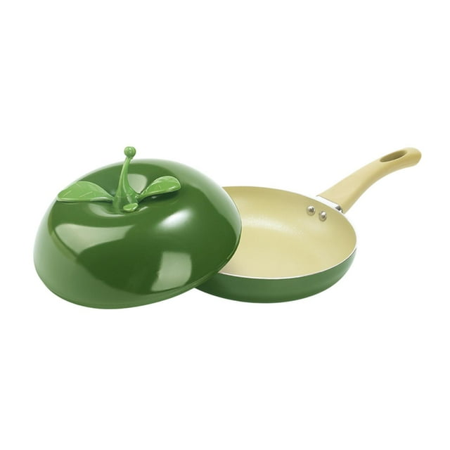 Tnarru Non Stick Frying Pan Pancake Pan with Handle Saucepan Home with Lid Cookware Induction Cooker Compatibility Fry Pan Avocado Shaped