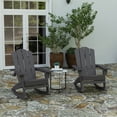 thumbnail image 3 of Merrick Lane Adirondack Rocking Chair with Cup Holder, Weather Resistant HDPE Adirondack Rocking Chair in Gray, 3 of 11