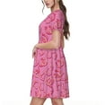 thumbnail image 2 of Disketp Cute Cowgirl para Vestido de Manga Corta para Mujeres, Vestidos de Verano para Mujeres, Casual y Holgado para la Playa, 2 of 6