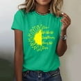 thumbnail image 2 of WTXUE T-Shirts Short Sleeve, Crew Neck Graphic Tees Women Sunflower Summer T Shirt Loose Blo Cotton Floral, Shirts for Women | Casual for Women's Plus Green/Sunflower XL, 2 of 6