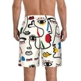 thumbnail image 3 of Kdxio Aabstract Eyes Pattern Mens Casual Shorts - Drawstring Summer Beach Sports Shorts for Men, 3 of 9