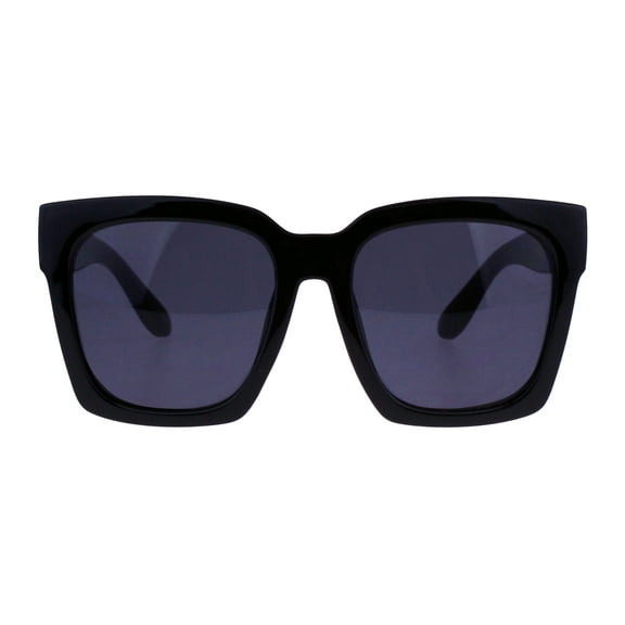 SUPER Oversized Square Sunglasses Womens Modern Hipster Shades Black, Black