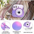 thumbnail image 2 of czcpp-Protective Case for Fujifilm Instax Mini 12 Instant Camera, Mini 12 Case PU Leather Carrying Bag with Adjustable Shoulder Strap & 64 Pockets Photo Album - Shiny Purple, 2 of 4