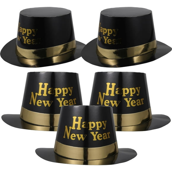 OULII 5Pcs Party New Year Hats Paper Hat Yellow Festive Atmosphere For Stage Events