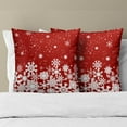 thumbnail image 3 of Christmas Snowflakes Throw Pillow Covers 16x16 Set of 2, Red White Xmas Snow Holiday Decorative Pillow Cases Square Cushion Cover for Winter Home Decor Sofa Couch Living Room, 3 of 4
