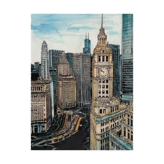 Trademark Fine Art 'US Cityscape Chicago' Canvas Art by Melissa Wang