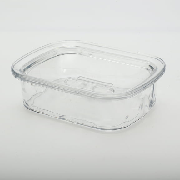 Unique Bargains 1 Pc Waterproof Soap Holder Ripple Style Clear Soap Holder for Bathroom 5.51"x4.13"x1.65"