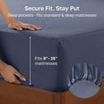 thumbnail image 5 of California Design Den California King Sheets Deep Pockets Fitted Sheet Only, Soft 400 Thread Count 100% Cotton Sateen, Deep Pocket, All-Around Elastic, Side Indicators - Indigo Dusty Blue, 5 of 10