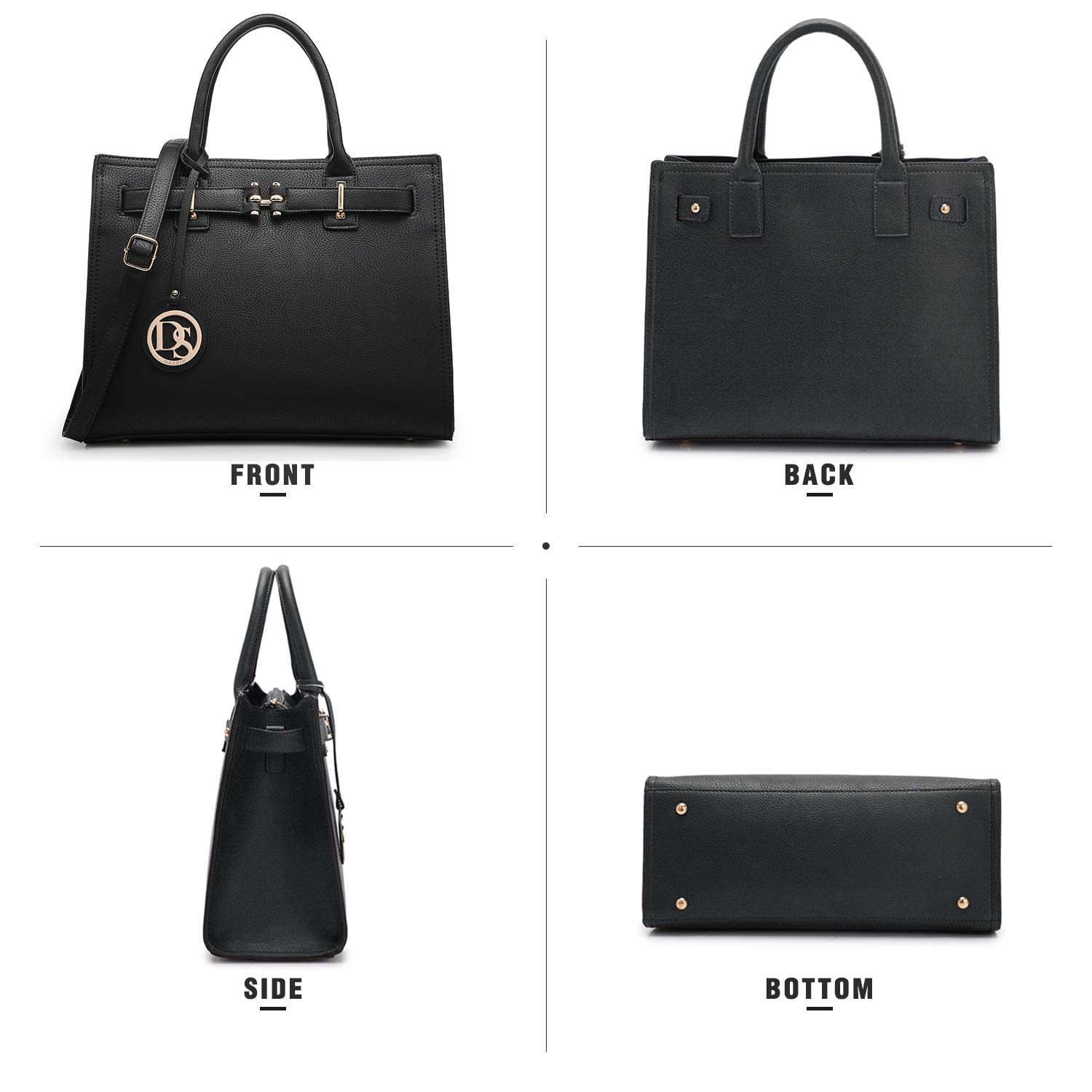 Dasein Women Satchel Purses Handbags Belted top-Handle Work Tote Shoulder Bags with Long Strap