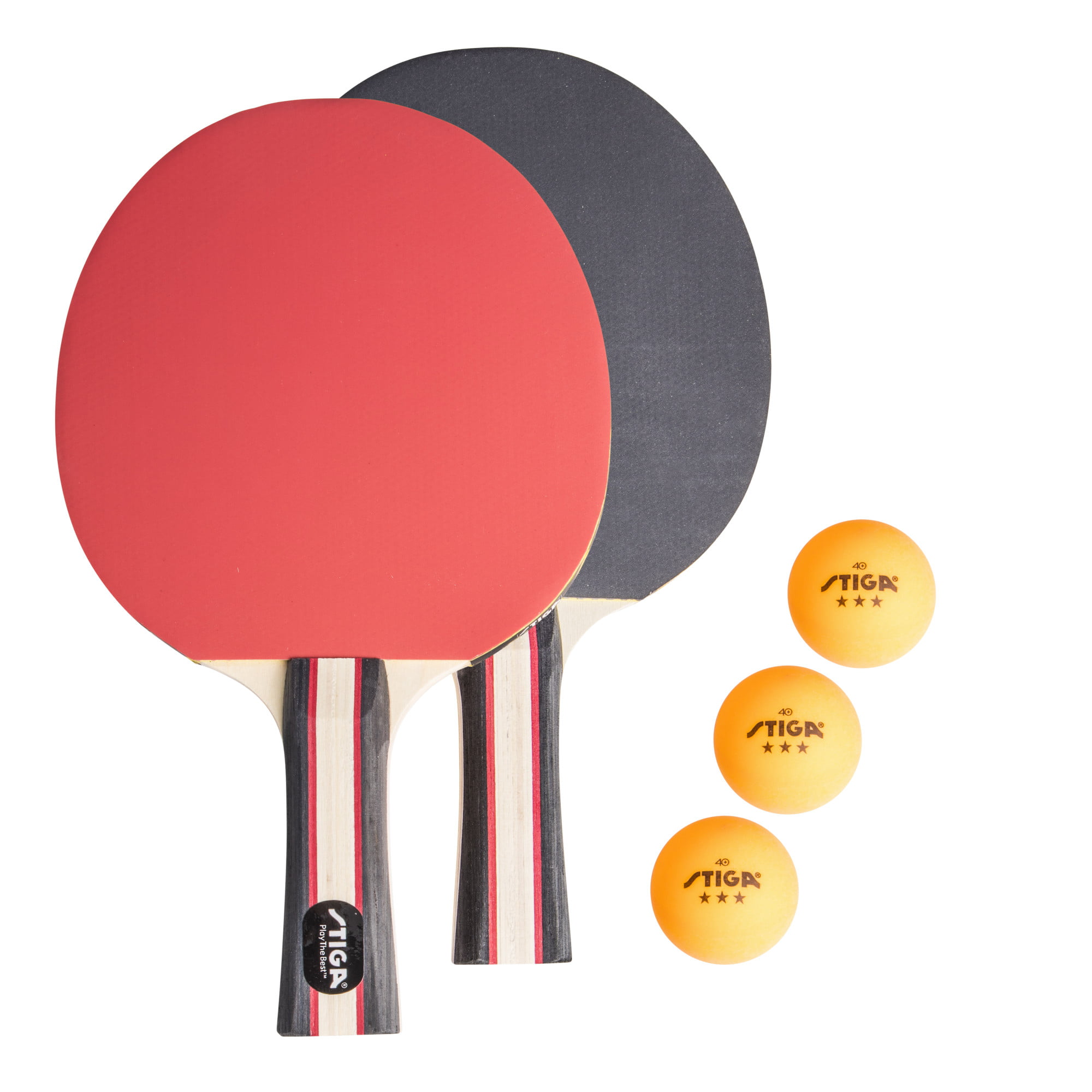Table Tennis Bats Rackets 2 Player Set w/3 Ping Pong Balls for School Home J3J4 