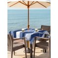 thumbnail image 3 of Outdoor Tablecloth with Umbrella Hole for Patio/Picnic/Party/Camping, Navy Blue Ombre Waterproof Table Cloth Square Cover Washable, Modern Moire Abstract Art Aesthetics (60"x 60"), 3 of 9