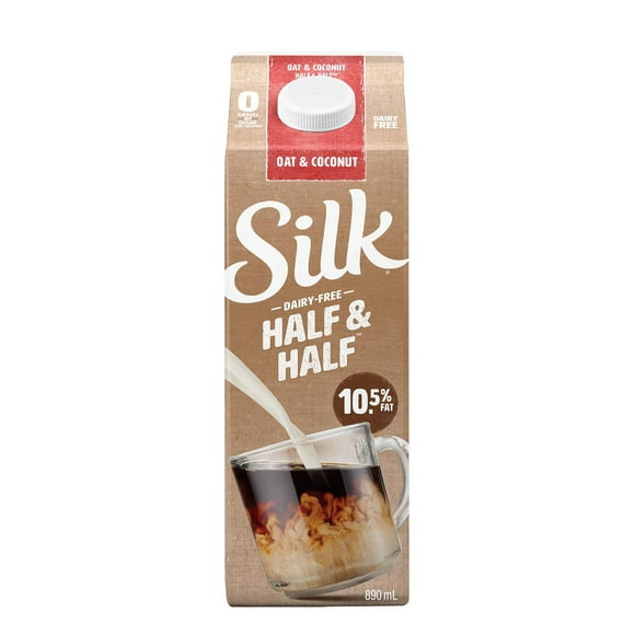 Silk Half & Half Dairy-Free Coffee Creamer, Oat & Coconut, 890ml, 890ml Coffee Whitener