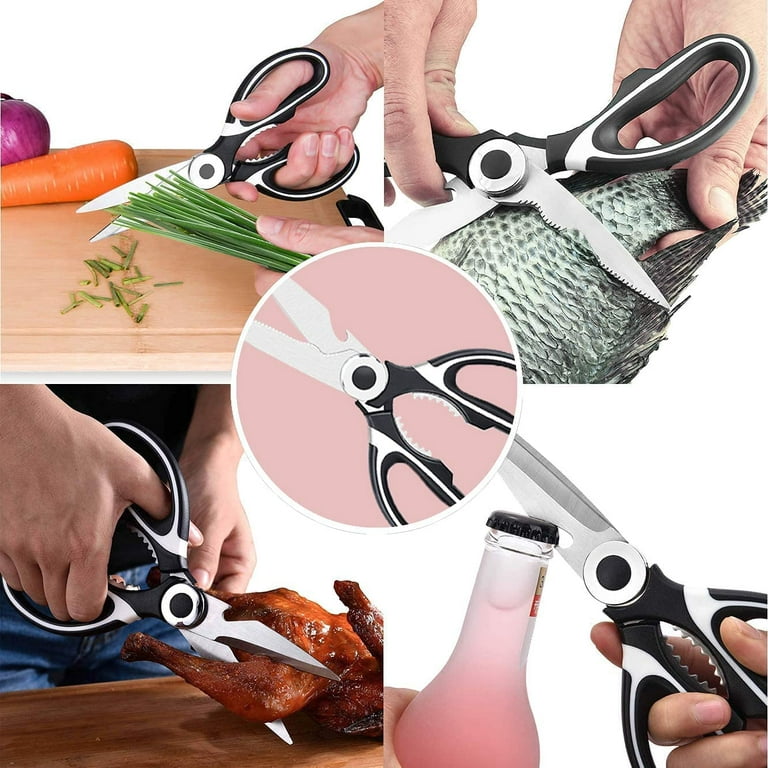  Sharp Kitchen Shears, kitchen Scissors with Cover, Heavy Duty  Stainless Steel Multipurpose Scissors, Kitchen Shears for Chicken, Poultry,  Fish, Meat, Herbs, Vegetables, BBQ, Bones, Flowers, Nuts : Home & Kitchen