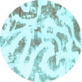 thumbnail image 1 of Ahgly Company Indoor Round Abstract Light Blue Modern Area Rugs, 7' Round, 1 of 4