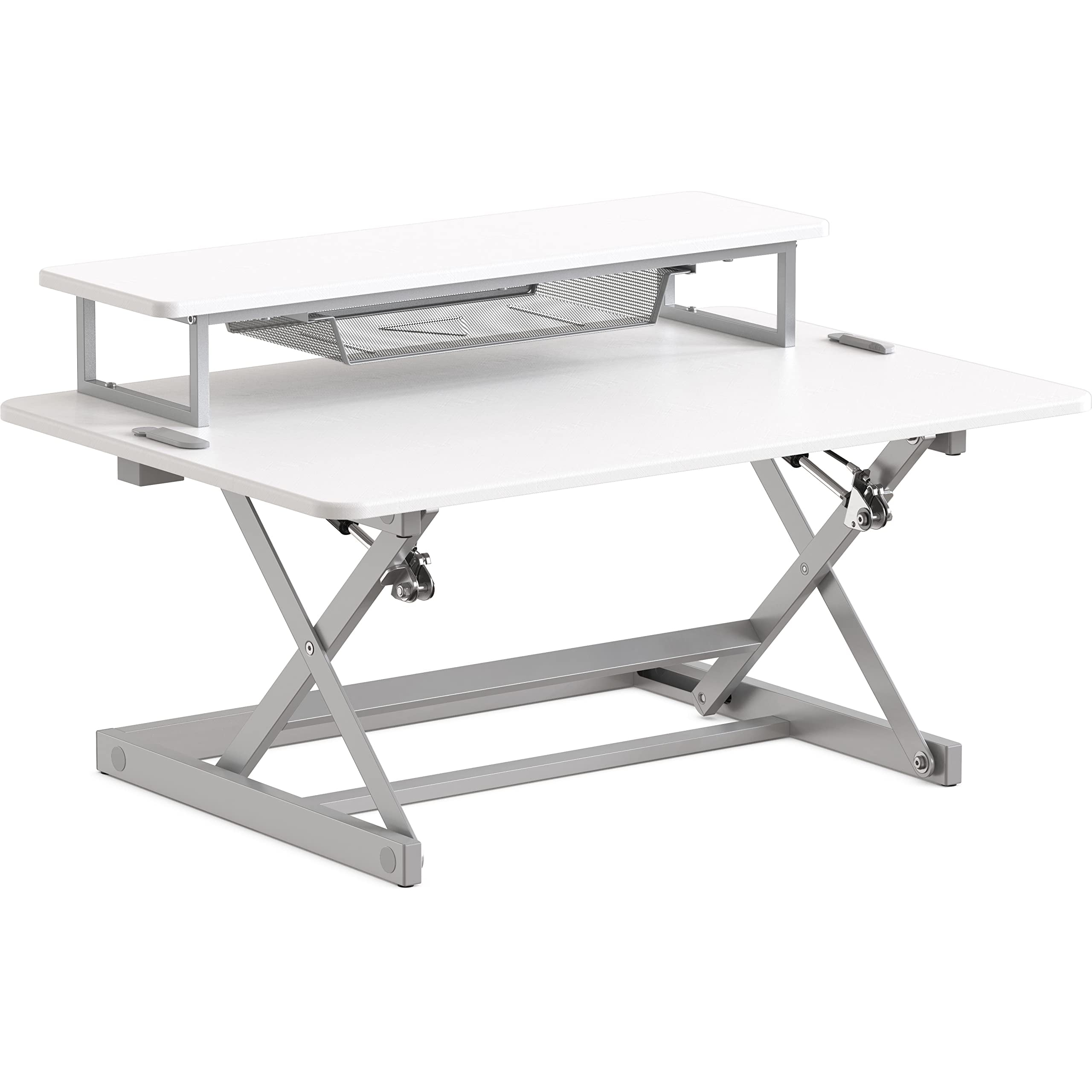 Shw height adjustable standing desk sit to cheap stand riser converter workstation