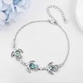thumbnail image 2 of Turtle Bracelet S925 Sterling Silver Beach Bracelet Abalone Shell Sea Turtle Bracelets Ocean Jewelry Gifts for Women Turtle Lovers, 2 of 6