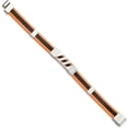 thumbnail image 3 of Chisel Stainless Steel Polished Black and Orange Rubber with Greek Key Design Bracelet - 8", 3 of 7