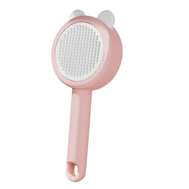 Self Cleaning De Shedding Comb Set with Stainless Steel Teeth and Easy Release Button for Efficient Pet Hair Removal and Undercoat Management
