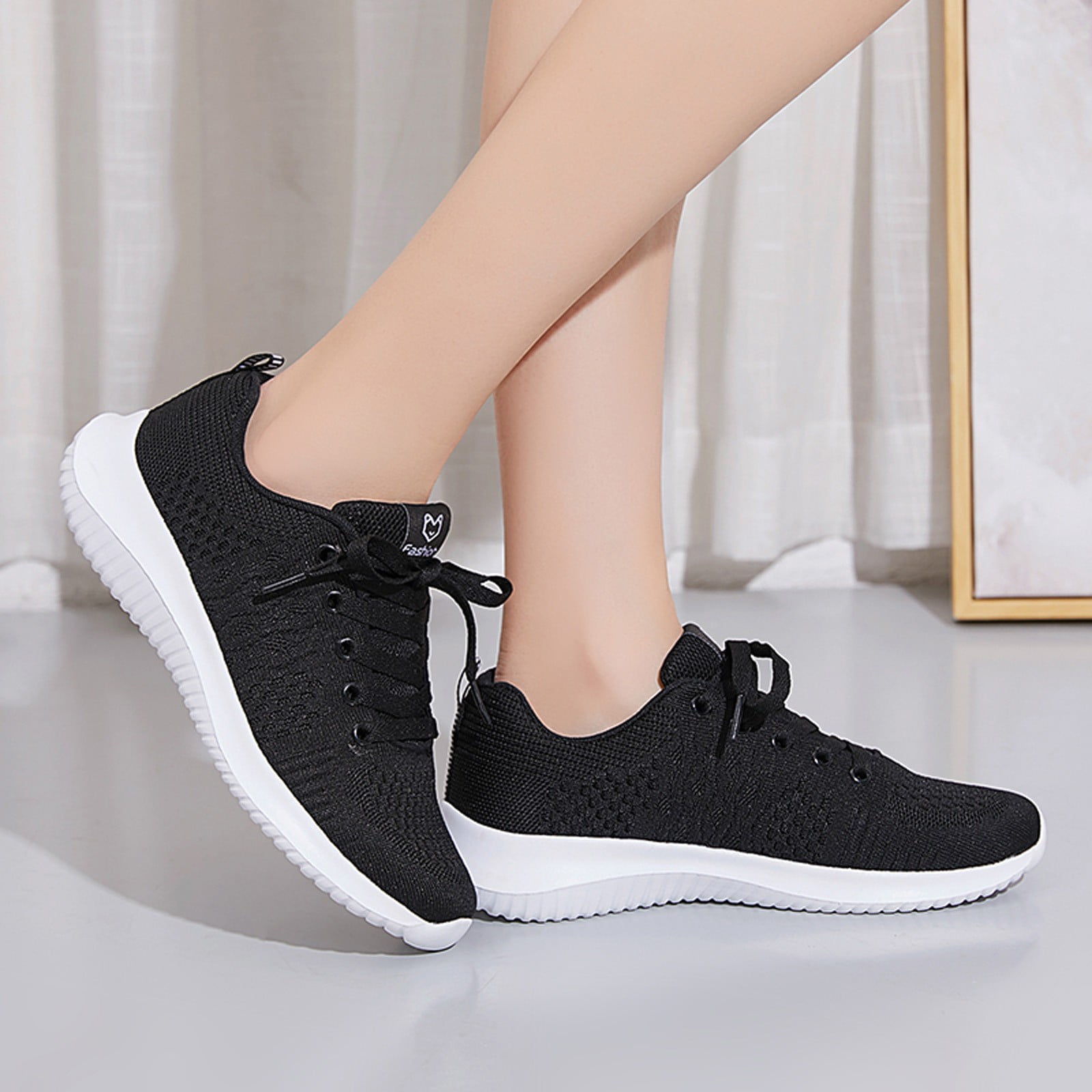 Dressin Womens Sport Shoes Ladies Summer Mesh Breathable Shoes Casual Cute Sole Platform Flats Sneakers
