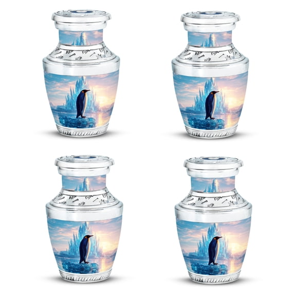 SABURIAL Penguin Urn - Mini Funeral Urns For Men & Women Ashes - Small Unique Urns For Adult Male Ash - Decorative Keepsake Urn For Human Remains - 3 Inch - Pack Of 4