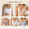 thumbnail image 6 of Lumistal Bras for Women No Underwire V Neck Sports Bra Wide Removable Padded Yoga Bra Medium Support Seamless Workout Bra Dancewear Bras for Women S, 6 of 7