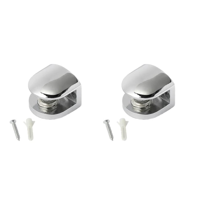 Toystoory Estante de vidrio Reemplazo galvanizado Estilo simple moderno Ajustable Gabinete antideslizante Vitrina Soporte de abrazadera 6-8 mm 2piezas