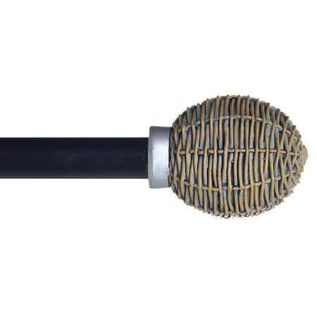 Basket Weave Curtain Rod 3 4 Rubbed Bronze Set Includes 0 75 Pole 2 Finials Mounting Brackets 6 S Wall Anchors By Lavish Home From