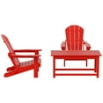 thumbnail image 4 of Polytrends  Laguna Hdpe All Weather Outdoor Patio Foldable Adirondack Chairs Conversation Set (3-Piece Set) Red, 4 of 4