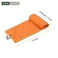thumbnail image 2 of Uxcell 12"x12" Golf Towels Tri Fold Waffle Pattern Towels Soft Fiber with D Clip Orange 2 Pack, 2 of 6