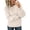Beige, variant on Womens Solid Color Cable Knit Crewneck Pullover Sweater, Long Sleeve Textured Knit Loose Relaxed Fit Top with Ribbed Cuff and Hem, Soft Cozy Crew Neck Knit Pullover for Fall Winter Daily Wear Beige