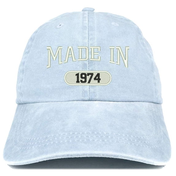 Trendy Apparel Shop Made In 1974 Embroidered 44th Birthday Washed Baseball Cap