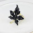 thumbnail image 4 of Fennco Styles Enameled Maple Leaf Metal Napkin Rings, Set of 4 – Black Decorative Napkin Holders for Home, Harvest Décor, Dining Table, Family Gathering, Themed Party, Banquet and Special Occasion, 4 of 4