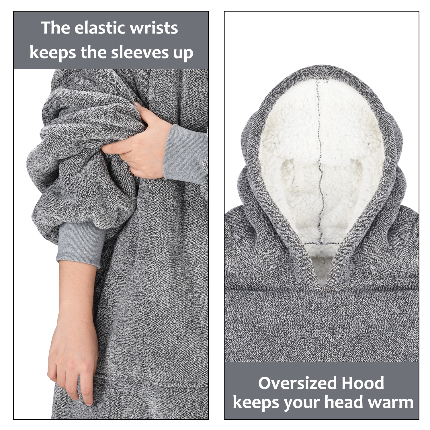 Solaris Oversized Sherpa, Unisex, Christmas Wearable Blanket Hoodie (Adult Women's Men's)