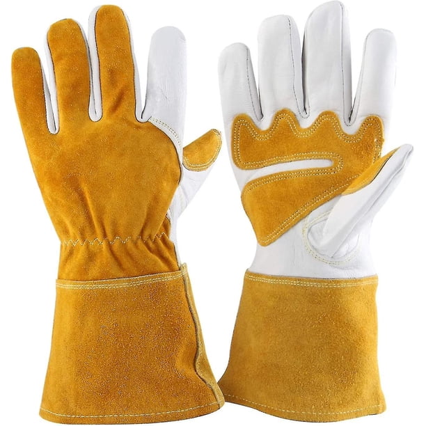 Guantes de cuero para jardinería para mujeres y hombres Guantes de trabajo de piel de vaca a prueba de espinas