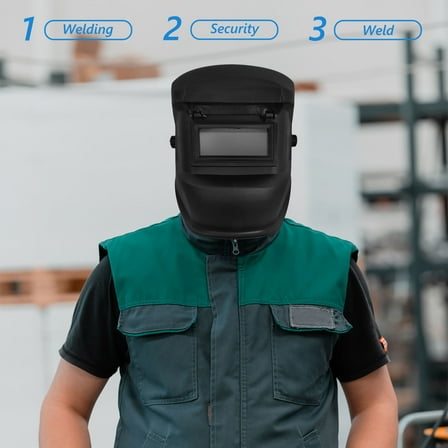 NIYANGLE Black Welding Helmet with HighTransparency Lens Adjustable Headgear for Daily Use PC Material 1 Count