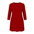 thumbnail image 6 of Nowekniz Womens Plus Size Long Sleeve Round Neck Tshirt Dress,Spring Summer Fall Versatile Daily Shirts, 6 of 6