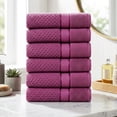 thumbnail image 3 of Ample Decor Bathroom Hand Towel 18 X 28 Inch 600 GSM 100% Cotton - Popcorn Textured Towel - 6Pcs Grape Purple, 3 of 6