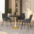 thumbnail image 5 of LeisureMod Round Dining Table Modern 31" MDF Wood Tabletop with Gold Steel Pedestal Base for Kitchen and Living Room Bristol Series in Black, 5 of 10