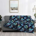 thumbnail image 2 of Naloa Blue Butterfly Flannel Blankets - Thick and Warm Blanket for Winter, Soft Fuzzy Plush King Blanket for All Seasons80"x60", 2 of 6