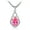 Queen Crown Pink, variant on 14k White Gold Plated CZ Crystal Pendant Necklace Jewelry for Women