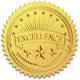 thumbnail image 1 of Pegatinas en relieve de lámina dorada de 2", sellos oficiales del Certificado de Excelencia Estrella, autoadhesivas, 100 unidades, etiquetas decorativas para medallas., 1 of 7