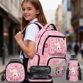 thumbnail image 2 of Bulopur Little Girls 17 Inch Backpack Set of 4 Pink Cherry Blossom Axolotl Print School Bookbag with Full Accessories: Lunch Box, Water Bottle Holder, Pencil Case, 2 of 7
