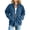 Blue, variant on Corduroy Jacket for Women Stand Collar Zip Up Long Sleeve Loose Oversized Casual Comfy Basic Travel Workout Coat, Black XXL