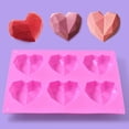 thumbnail image 3 of FNNMNNR 2 Pack Diamond Heart Silicone Mold, 6 Cavities Non-stick Easy Release Heart Shaped Silicone Mold Tray for Chocolate, Candy, Cake, Jelly, Mousse Making, 3 of 7