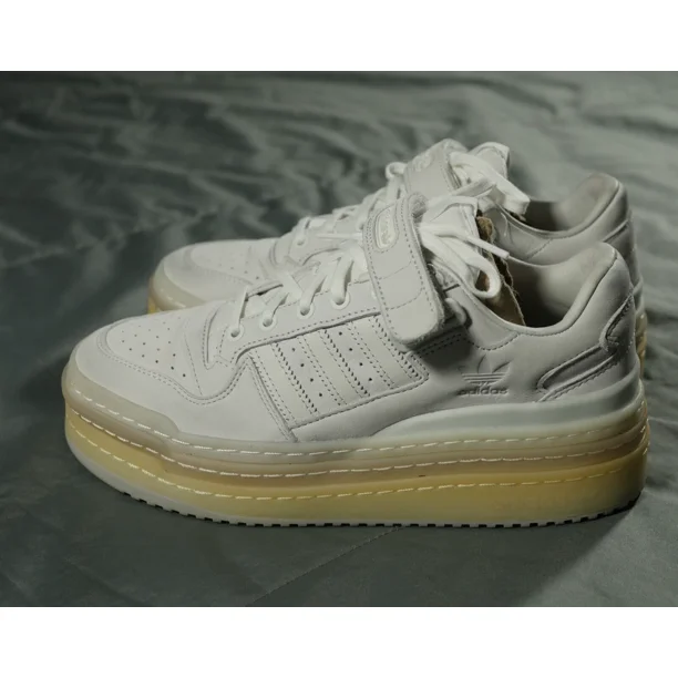 Ad-id-as Shoes Mens 8 Gray White Forum Low Platform Sneakers Basketball Crystal