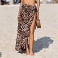 thumbnail image 2 of Kaondbfi Summer Trendy Beach Towel for Women Women Sarong Ruffle Tie Swimsuit Cover Up Skirt Chiffon Beach Wrap Long Bathing Suit Cover, 2 of 5