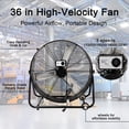 thumbnail image 6 of 36" Industrial Fans for 18000 CFM, High Velocity Fan with 3 Speeds, Heavy Duty Blower Fan Equipped 360° Tilt Air Circulator Used in Warehouse, Garage, Yard, 6 of 8