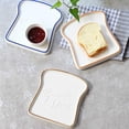 thumbnail image 2 of Creative Ceramic Toast Shaped Dinner Plate Bread Salad Dessert Morning Dish for Kitchen Restaurant (Coffee), 2 of 6