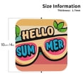 thumbnail image 3 of Fuzoiu Hello Summer Print Leather Coasters Set,Drink Coasters Set of 6,for Tabletop Protection, Durable PVC Coasters,Home Décor and Housewarming Gift,Square, 3 of 7
